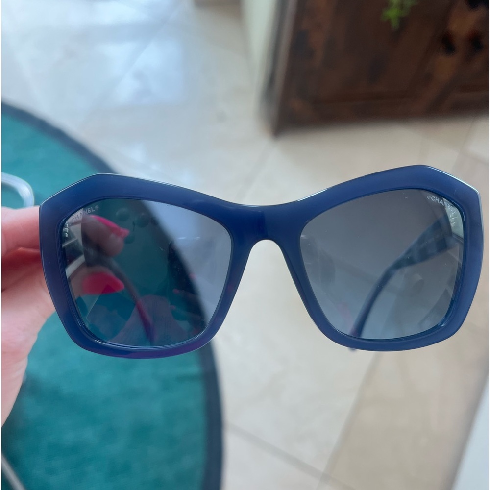 Blue Chanel Sunglasses AUTHENTIC - Picture 3 of 12